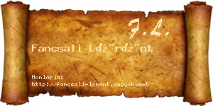 Fancsali Lóránt névjegykártya